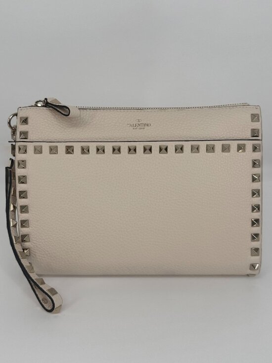 Valentino Garavani Handbags - Valentino Garavani Rockstud Wristlet Pouch in Pebbled Calfskin